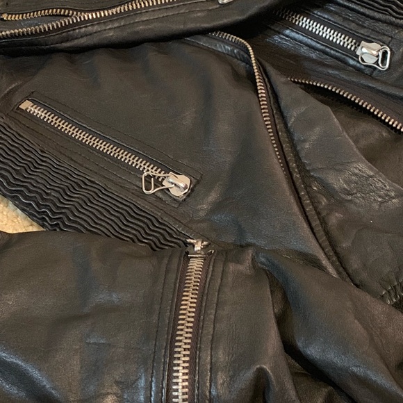 Joe’s Jeans Sheepskin Leather Moto Jacket - Picture 2 of 8